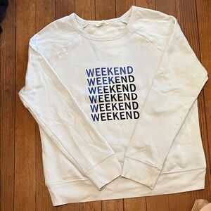Baby blue graphic “Weekend” Sweatshirt